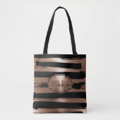 Rose Goldene Pinselstriche Tasche (Vorderseite)
