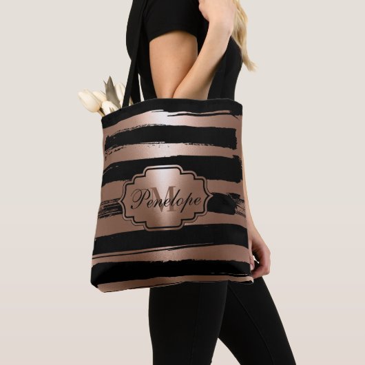 Rose Goldene Pinselstriche Tasche (Von Nahem)