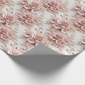 Rose Goldene Romantik: Blumenelegant im Blush-Desi Geschenkpapier (Ecke)