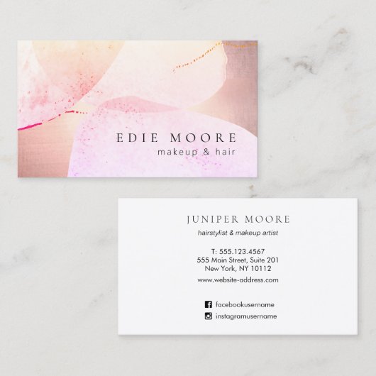 Rose Goldene Rosa Aquäduktion Salon Visitenkarte (Vorne/Hinten)