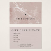 Rose Goldene Rosa Geschenkgutschein (Vorne & Hinten)