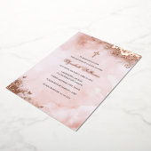 Rose Goldene Rosa Schmetterling Cross Girl Taufe Folieneinladung (Gedreht)