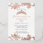 Rose Goldene Rose Vintag Elegantes Quinceanera Folieneinladung (Vorderseite)