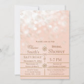 Rose Goldene Schneeflocken Winter Brautparty laden Einladung (Vorderseite)