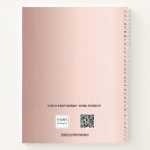 Rose Goldene Schwarze Foto Collage Name Notizblock (Rückseite)