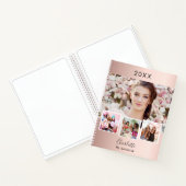 Rose Goldene Schwarze Foto Collage Name Notizblock (Innenseite)