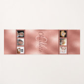Rose Goldene Schwarze Foto Collage Name Yogamatte (Vorderseite (Horizontal))
