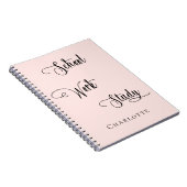 Rose Goldene Schwarze Schule Studie Typografie Notizblock (Rechte Seite)