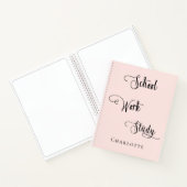 Rose Goldene Schwarze Schule Studie Typografie Notizblock (Innenseite)