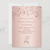 Rose goldene Sterne bejubeln Luxus Geburtstag Einladung (Vorderseite)