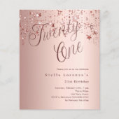 Rose goldene Sterne Drehbuch Budget 21. Geburtstag (Vorderseite)