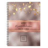 Rose goldene Sterne Geschäftszeichen elegant, mode Notizblock (Vorderseite)