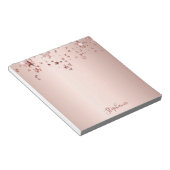 Rose goldene Sterne Namensschrift Notizblock (angewinkelt)