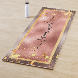 Rose goldene Sterne nennen Drehbuch glamourös Yogamatte