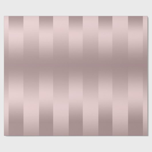 Rose-goldene Streifen metallisches Aussehen Geschenkpapier (Flach)