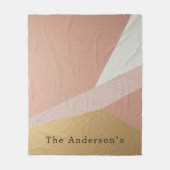 Rose Goldene Stundengeometrie Fleecedecke (Vorderseite)