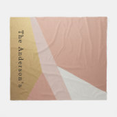 Rose Goldene Stundengeometrie Fleecedecke (Vorderseite (Horizontal))