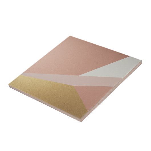 Rose Goldene Stundengeometrie Fliese (Seite)