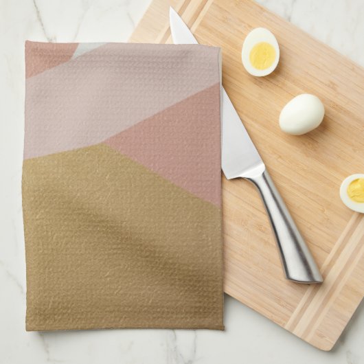 Rose Goldene Stundengeometrie Geschirrtuch (Viertel Falte)