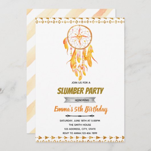 Rose Goldene Träumer Einladung (Vorne/Hinten)