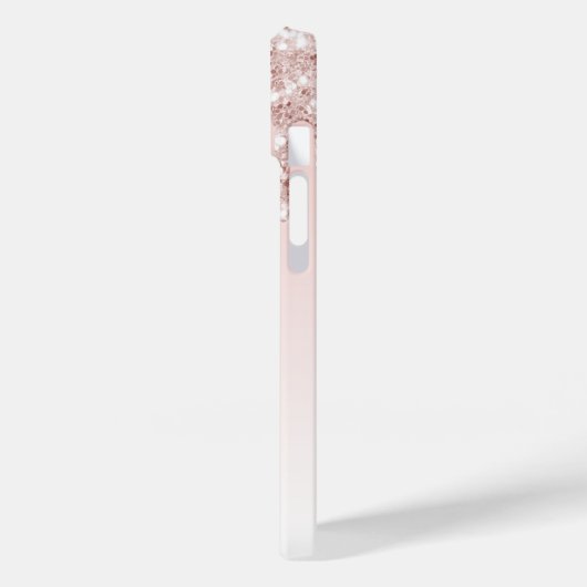 Rose Goldene Tropfen Monogramm Case-Mate iPhone Hülle (Rückseite / Links)