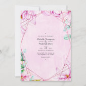 Rose Goldene und rosafarbene, geometrische Hochzei Einladung (Vorderseite)