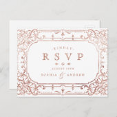 Rose Goldene verzierte UAWG Einladungspostkarte (Vorne/Hinten)