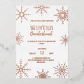 Rose Goldene Winterlandschaft Einladung (Vorderseite)