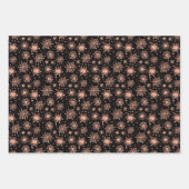 Rose Goldene Winterschneeflocken auf weißem Muster Geschenkpapier Set (Vorderseite 3)
