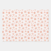 Rose Goldene Winterschneeflocken auf weißem Muster Geschenkpapier Set (Vorderseite)