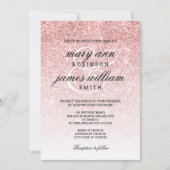 Rose Goldener Glitzer Elegante Hochzeit Einladung (Vorderseite)