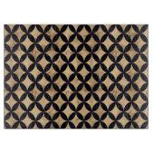 Rose goldener Kreis auf schwarzem Hintergrund Schneidebrett (Vorderseite)