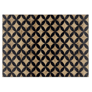 Rose goldener Kreis auf schwarzem Hintergrund Schneidebrett