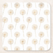 Rose goldener Löwenzahn wünscht weißen Hintergrund Rechteckiger Pappuntersetzer (Vorderseite)