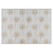 Rose goldener Löwenzahn wünscht weißen Hintergrund Schneidebrett (Vorderseite)