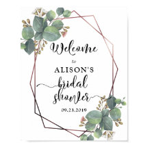 Rose Goldener Rahmen Eukalyptus Brautparty