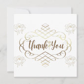 Rose, goldener Rahmen, Hochzeitskarte, danke Postc Karte (Vorderseite)