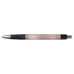Rose Goldener Schwarz-Glitzer-Pen mit benutzerdefi Kugelschreiber