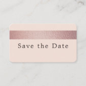 Rose, goldener Streifen, Save the Date Karte (Vorderseite)