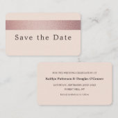 Rose, goldener Streifen, Save the Date Karte (Vorne/Hinten)