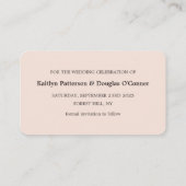 Rose, goldener Streifen, Save the Date Karte (Rückseite)