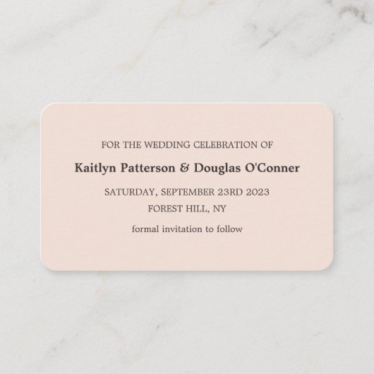 Rose, goldener Streifen, Save the Date Karte (Rückseite)