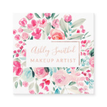 Rose Goldenes pinkflorales Aquarellschminken