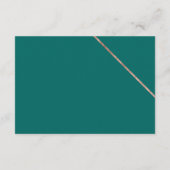 Rose goldenes Skript Streifen grüne Hochzeitsricht Begleitkarte (Rückseite)