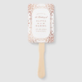 Rose Goldenes verziertes Brautprogramm Fächer (Vorderseite)
