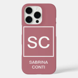 Rose Goldfarbe beruflich einfache Monogrammbezeich iPhone 16 Pro Hülle