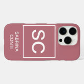 Rose Goldfarbe beruflich einfache Monogrammbezeich Case-Mate iPhone Hülle (Rückseite (Horizontal))