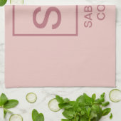 Rose Goldfarbe beruflich einfache Monogrammbezeich Geschirrtuch (Gefaltet)