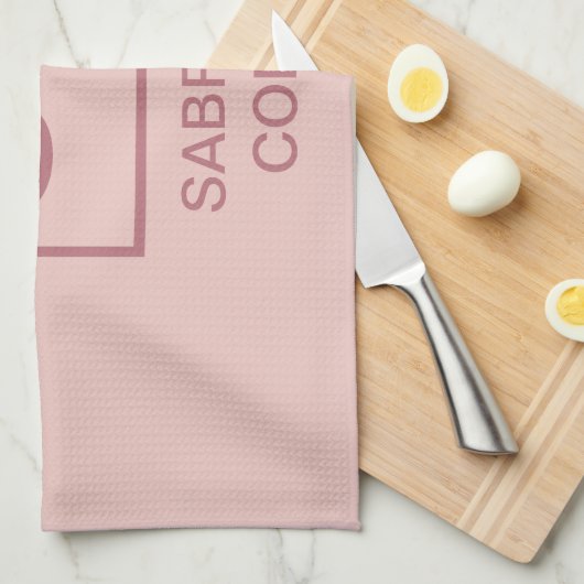 Rose Goldfarbe beruflich einfache Monogrammbezeich Geschirrtuch (Viertel Falte)