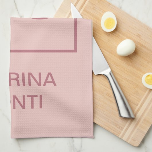 Rose Goldfarbe beruflich einfache Monogrammbezeich Geschirrtuch (Viertel Falte)